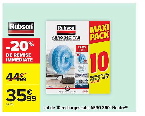 Lot de 10 recharges tabs AERO 360° Neutre(d)
