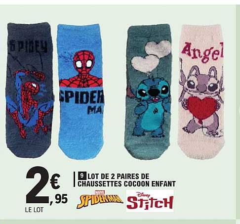 LOT DE 2 PAIRES DE CHAUSSETTES COCON ENFANT