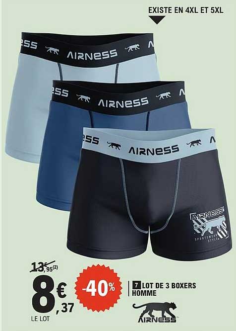 LOT DE 3 BOXERS HOMME