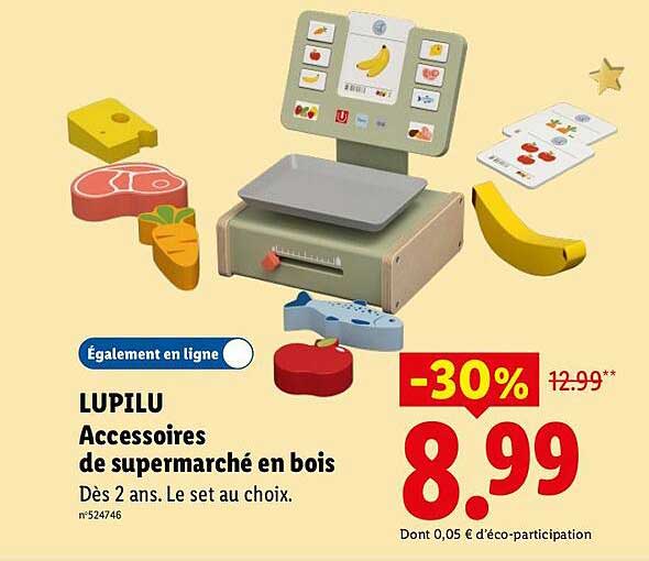 LUPILU Accessoires de supermarché en bois