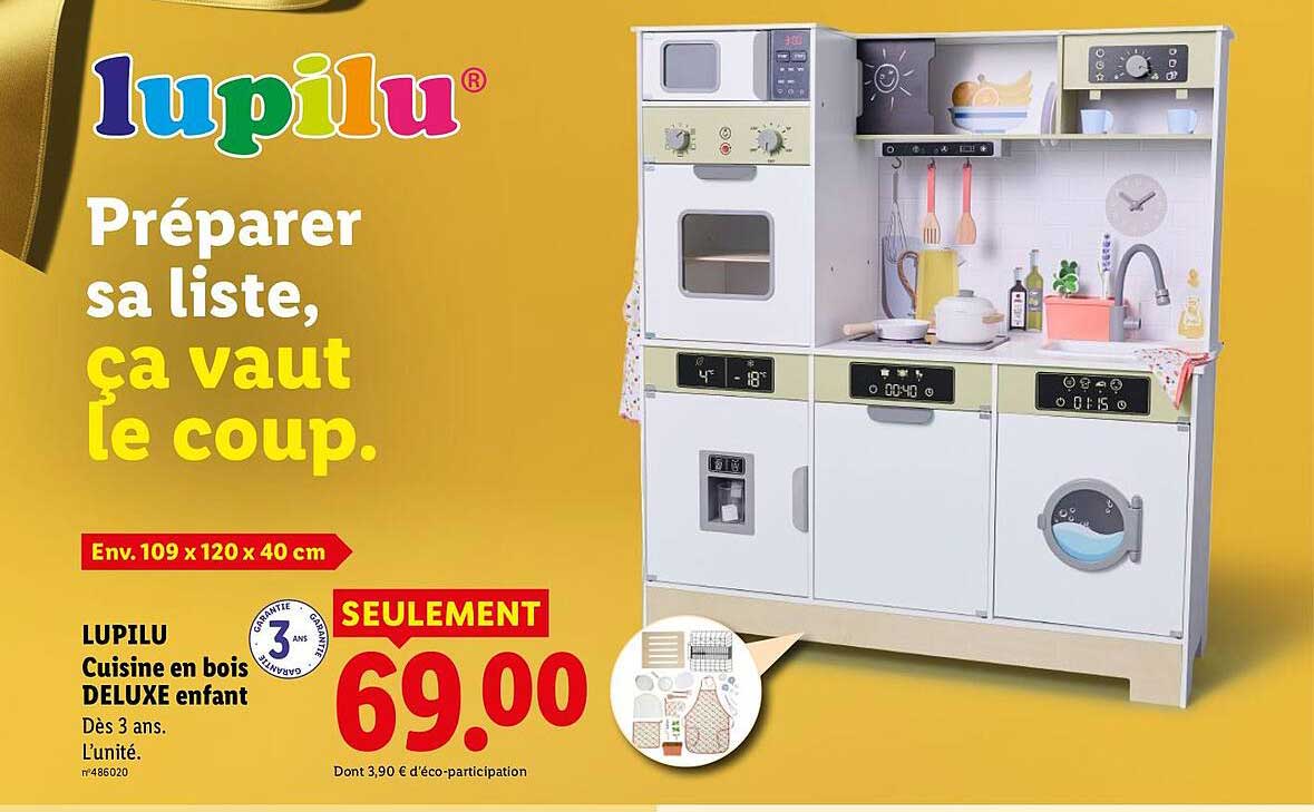 LUPILU Cuisine en bois DELUXE enfant