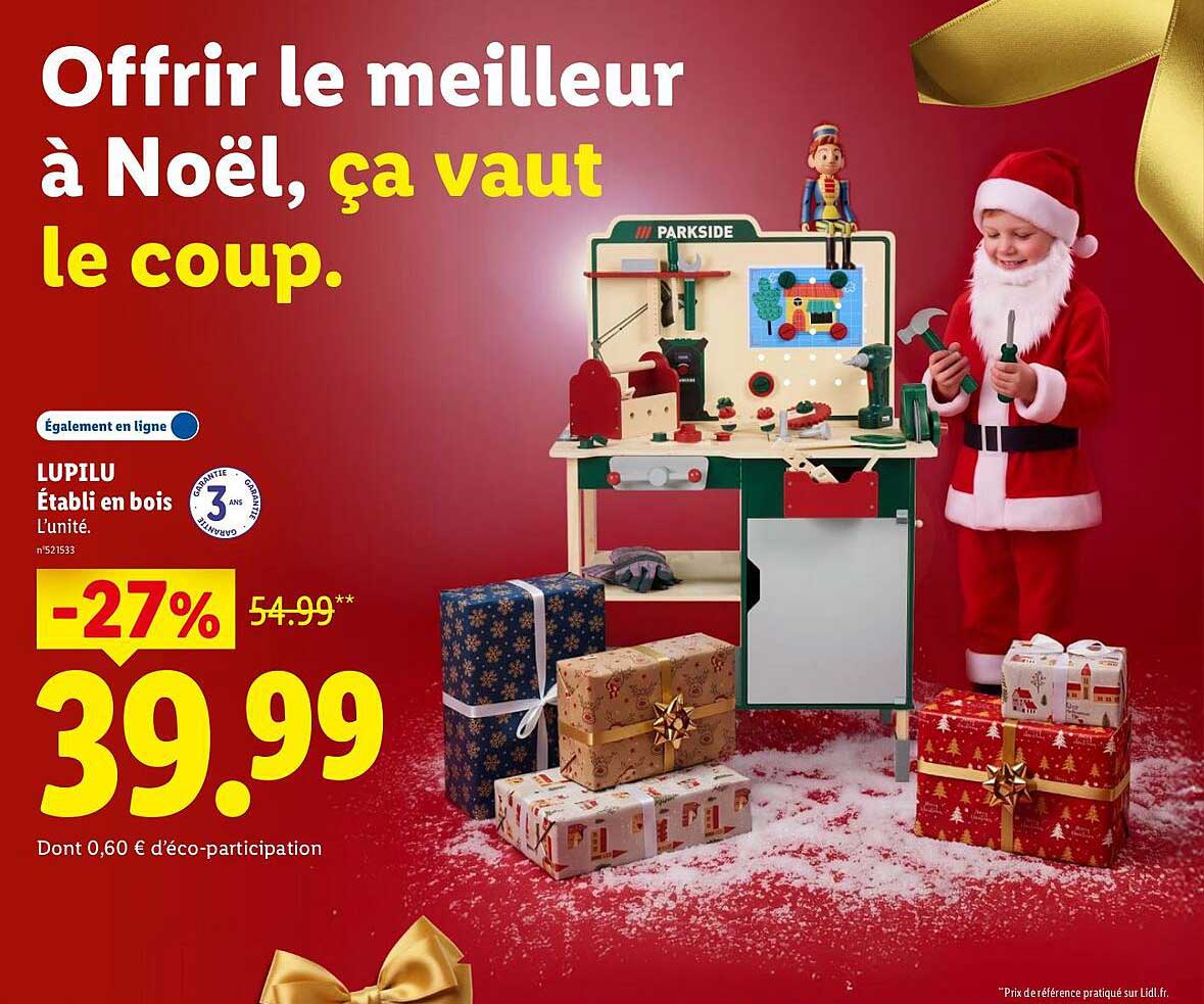LUPILU Établi en bois L'unité.
