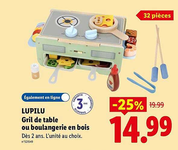 LUPILU Gril de table ou boulangerie en bois
