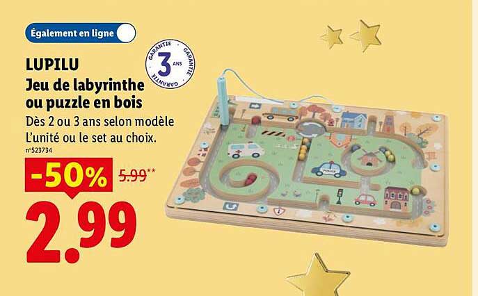 LUPILU Jeu de labyrinthne ou puzzle en bois