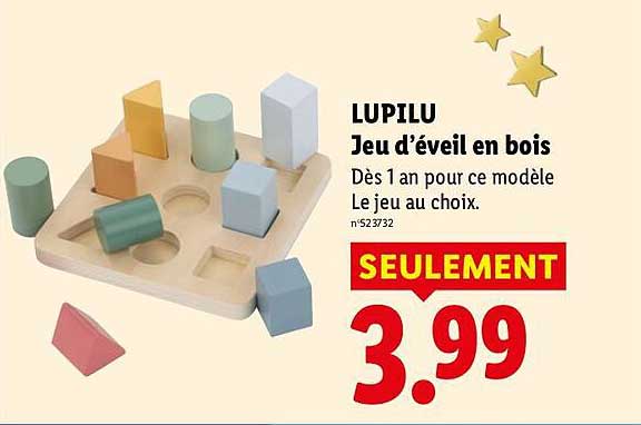 LUPILU Jeu d’éveil en bois