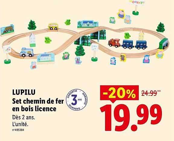 LUPILU Set chemin de fer en bois licence