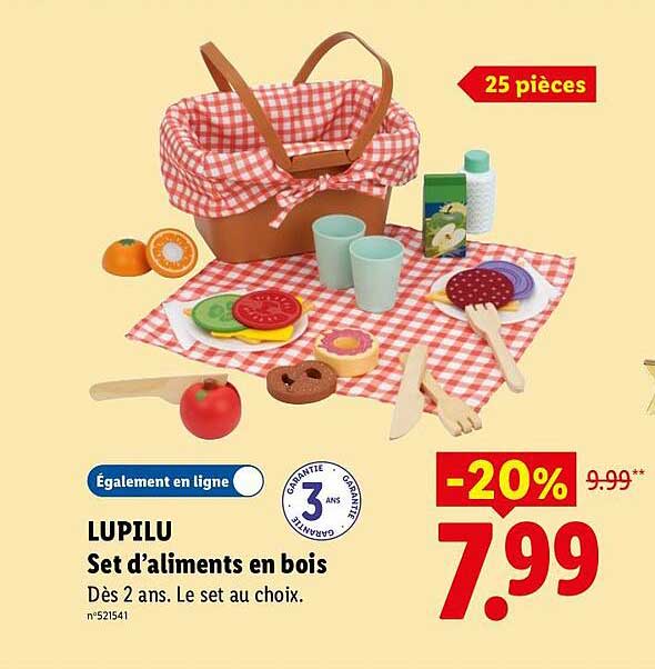 LUPILU Set d’aliments en bois