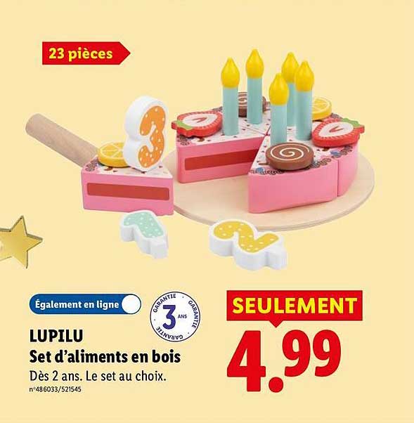 LUPILU Set d’aliments en bois