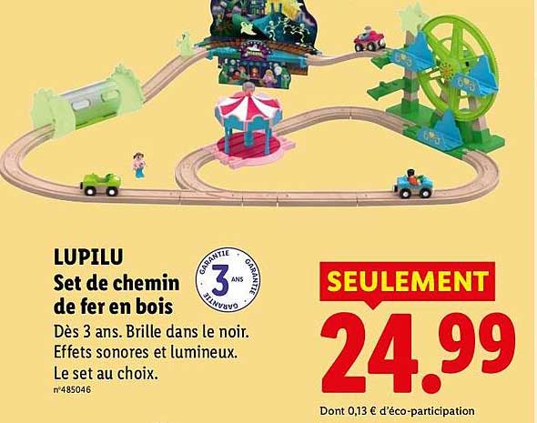 LUPILU Set de chemin de fer en bois