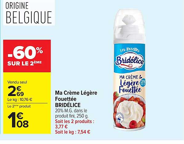 Ma Crème Légère Fouettée BRIDÉLICE