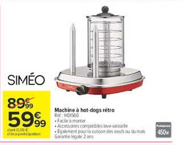 Machine à hot-dogs rétro