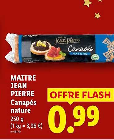 MAITRE JEAN PIERRE Canapés nature 250 g (1 kg = 3,96 €)