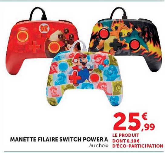 MANETTE FILAIRE SWITCH POWER A