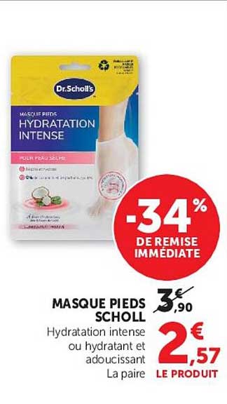 MASQUE PIEDS SCHOLL Hydratation intense ou hydratant et adoucissant La paire