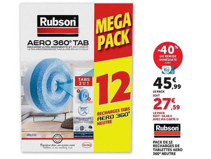 MEGA PACK 12 RECHARGES TABS AERO 360° NEUTRE