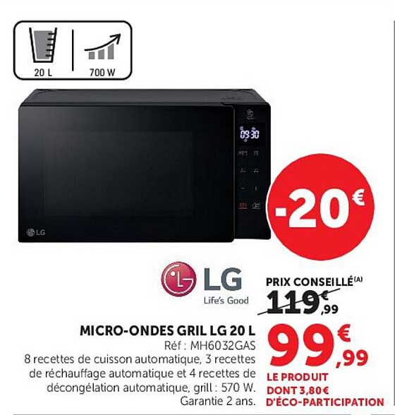 MICRO-ONDES GRIL LG 20 L