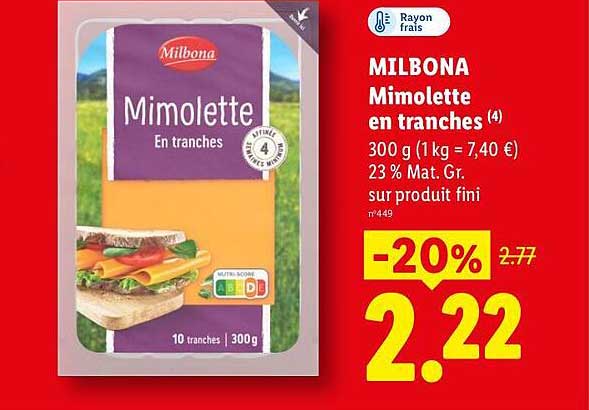 MILBONA Mimolette en tranches