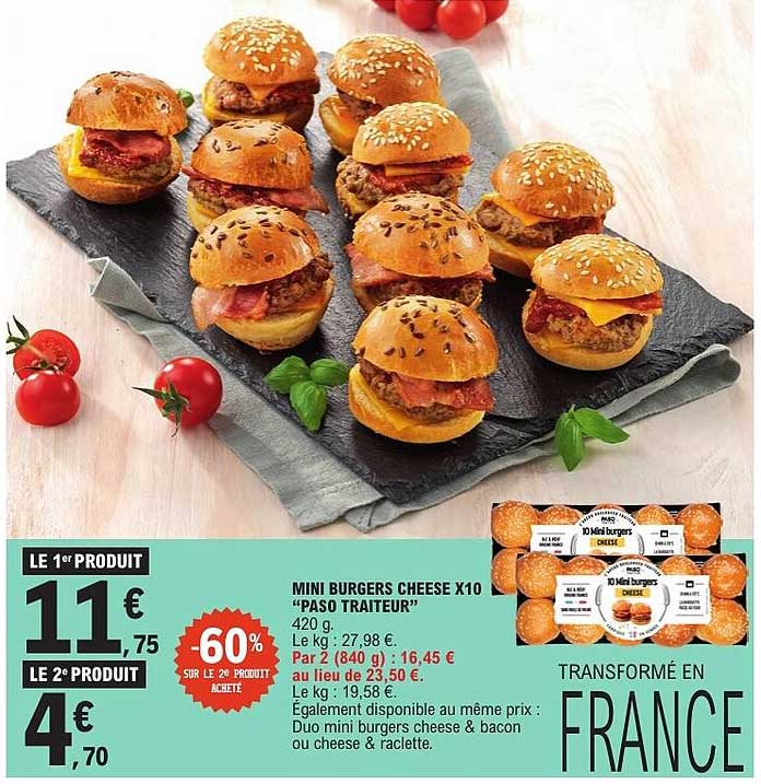 MINI BURGERS CHEESE X10 “PASO TRAITEUR”