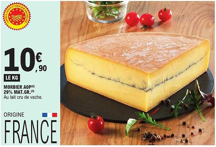 MORBIER AOP 29% MAT.GR. Au lait cru de vache.