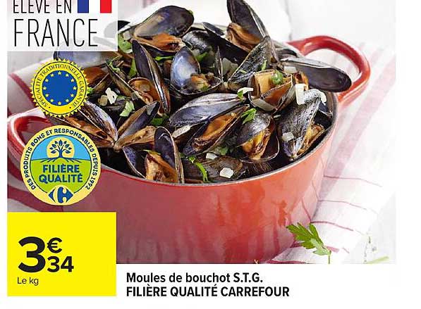 Moules de bouchot S.T.G. FILIÈRE QUALITÉ CARREFOUR