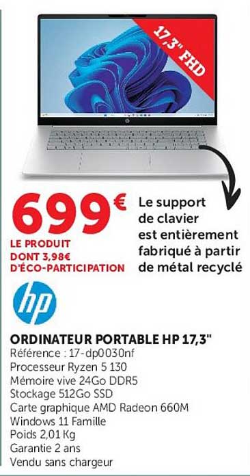 ORDINATEUR PORTABLE HP 17,3"