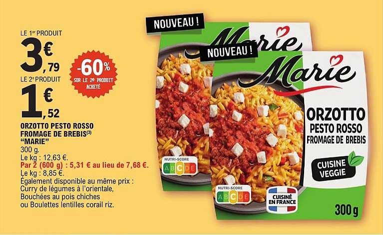 ORZOTTO PESTO ROSSO FROMAGE DE BREBIS “MARIE”