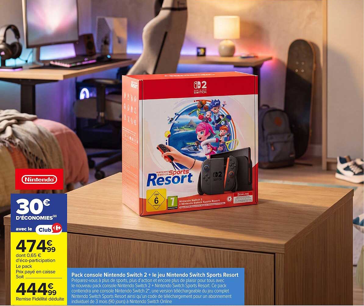 Pack console Nintendo Switch 2 + le jeu Nintendo Switch Sports Resort
