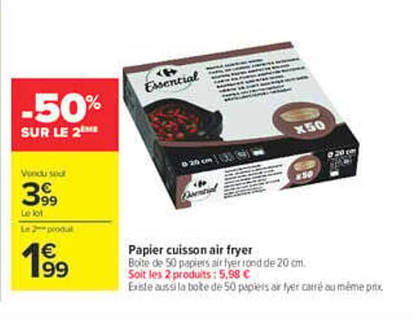 Papier cuisson air fryer