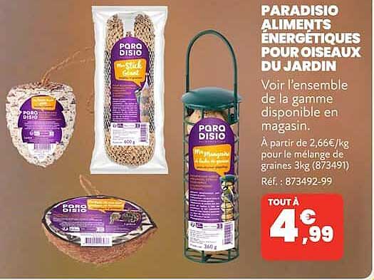 PARADISIO ALIMENTS ENERGETIQUES POUR OISEAUX DU JARDIN