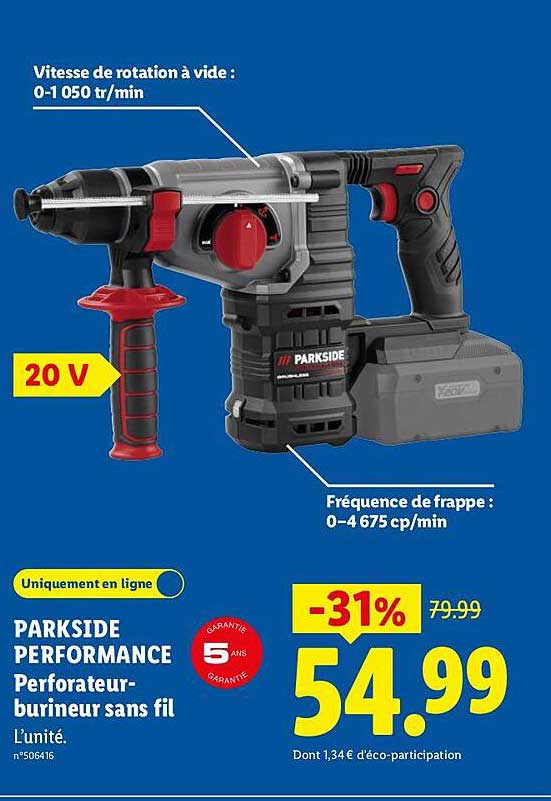 PARKSIDE PERFORMANCE Perforateur-burineur sans fil