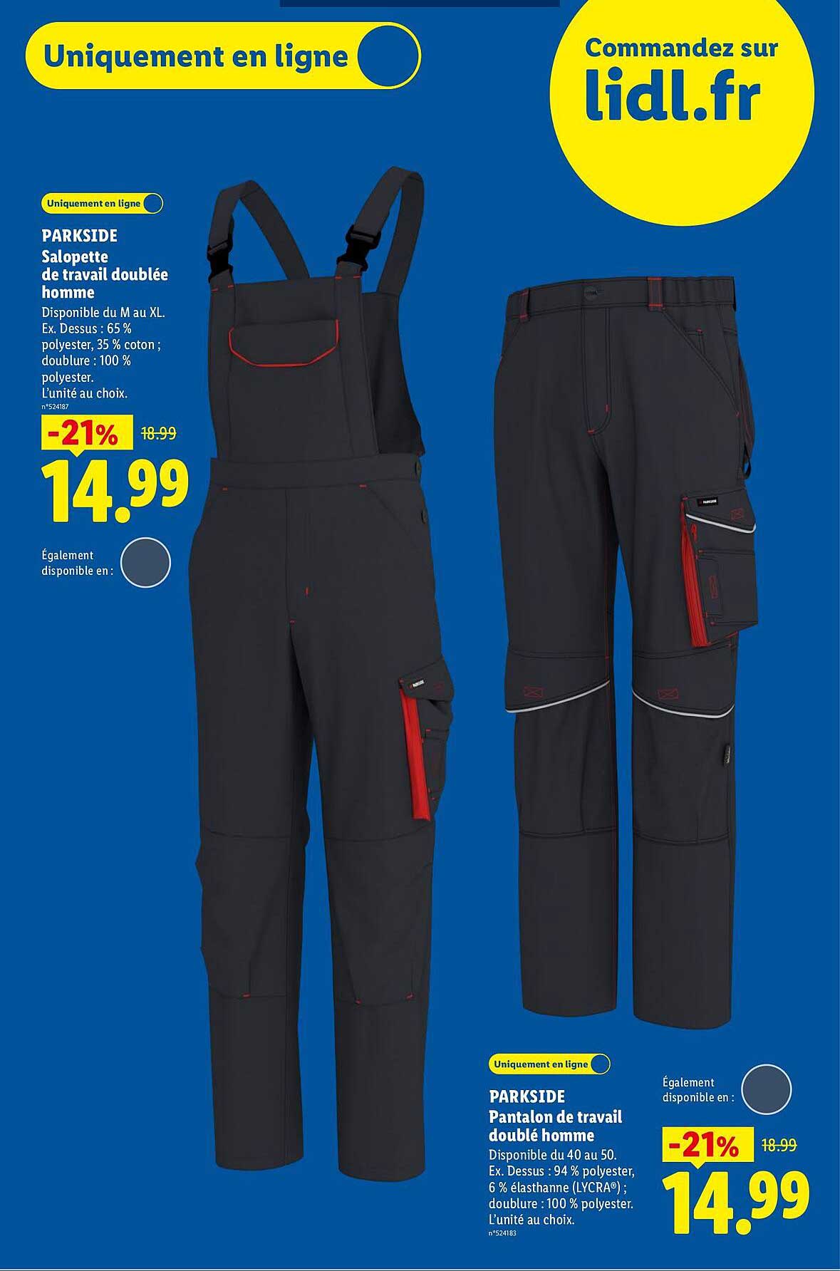 PARKSIDE Salopette de travail doublée homme