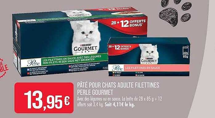 PÂTÉ POUR CHATS ADULTE FILETTINES PERLE GOURMET