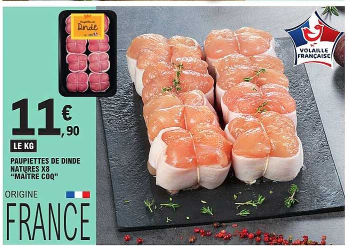 PAUPIETTES DE DINDE NATURES X8 "MAÎTRE COQ"