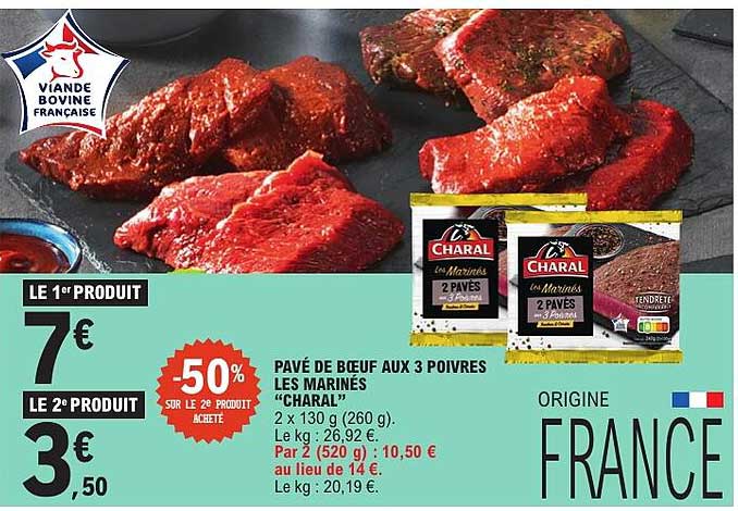 PAVÉ DE BŒUF AUX 3 POIVRES LES MARINÉS « CHARAL »