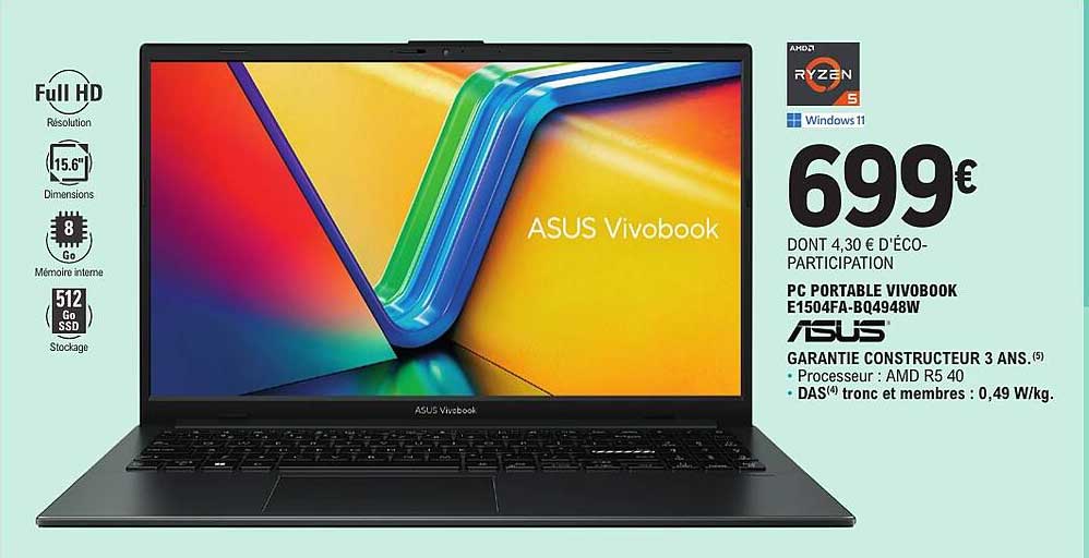 PC PORTABLE VIVOBOOK E1504FA-BQ4948W