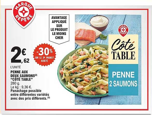 PENNE AUX DEUX SAUMONS “CÔTÉ TABLE”