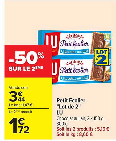 Petit Ecolier "Lot de 2" LU