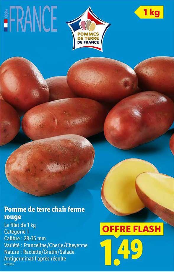 Pomme de terre chair ferme rouge