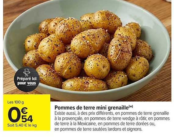 Pommes de terre mini grenailles