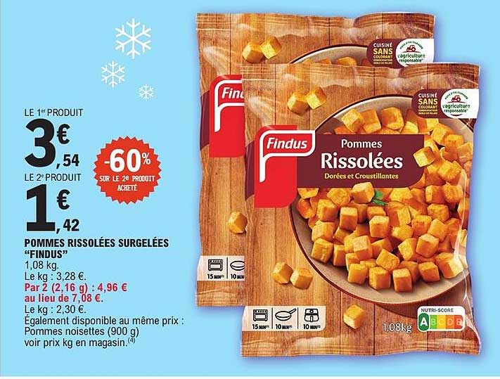 POMMES RISSOLÉES SURGELÉES "FINDUS"