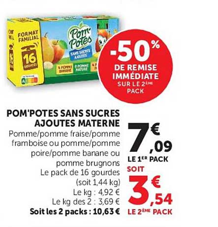 POM'POTES SANS SUCRES AJOUTES MATERNE