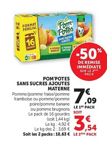 POM'POTES SANS SUCRES AJOUTES MATERNEL