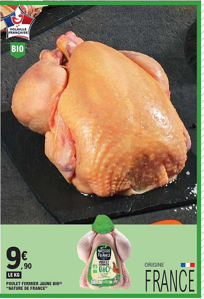 POULET FERMIER JAUNE BIO “NATURE DE FRANCE”