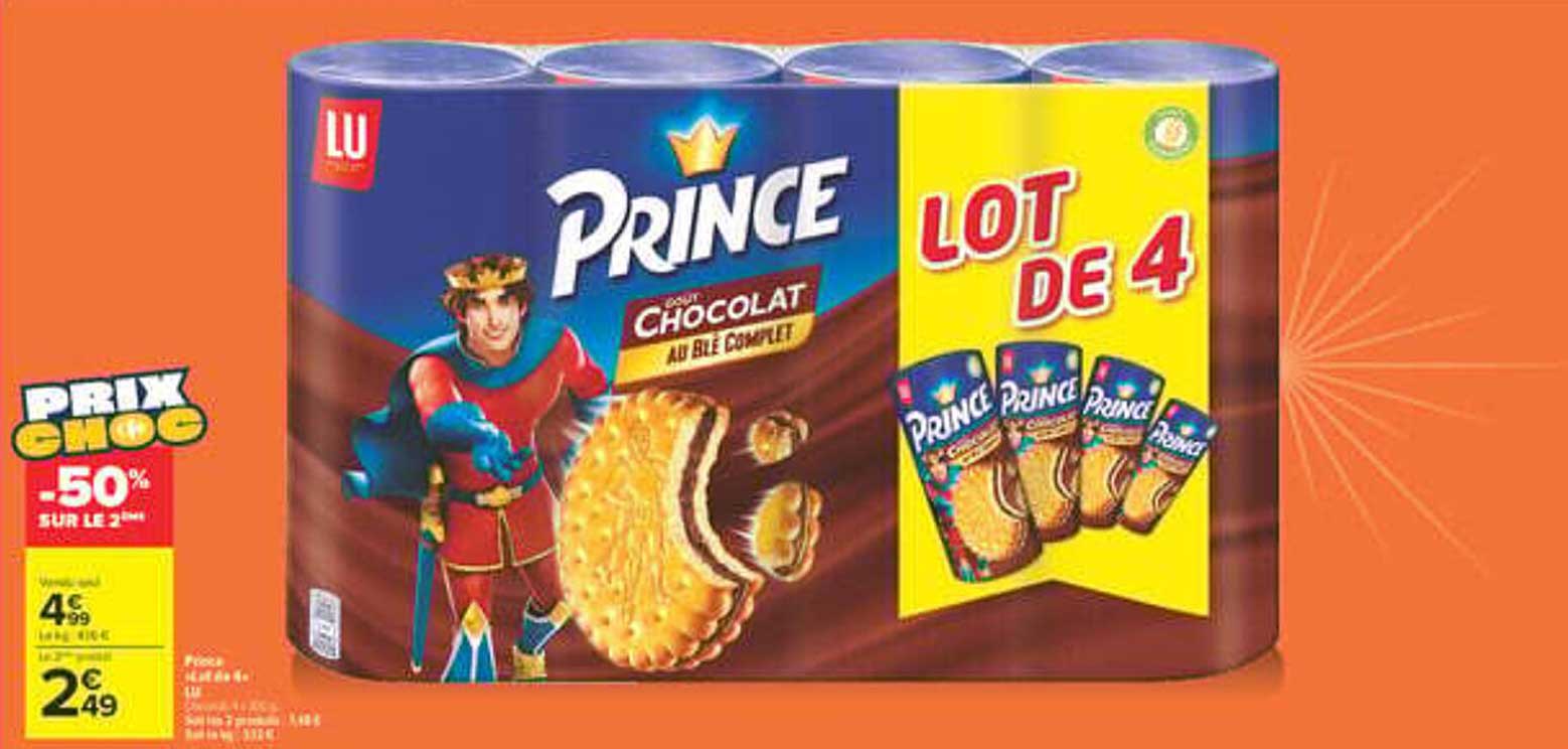 PRINCE Cœur chocolat au blé complet - LOT DE 4