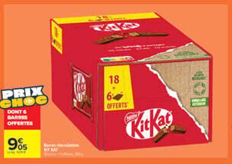 PRIX CHOC DONT 6 BARRES OFFERTES