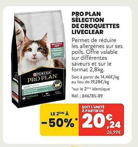 PRO PLAN SELECTION DE CROQUETTES LIVECLEAR