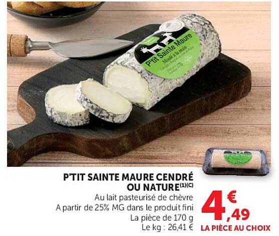 PTIT SAINTE MAURE CENDRÉ OU NATURE