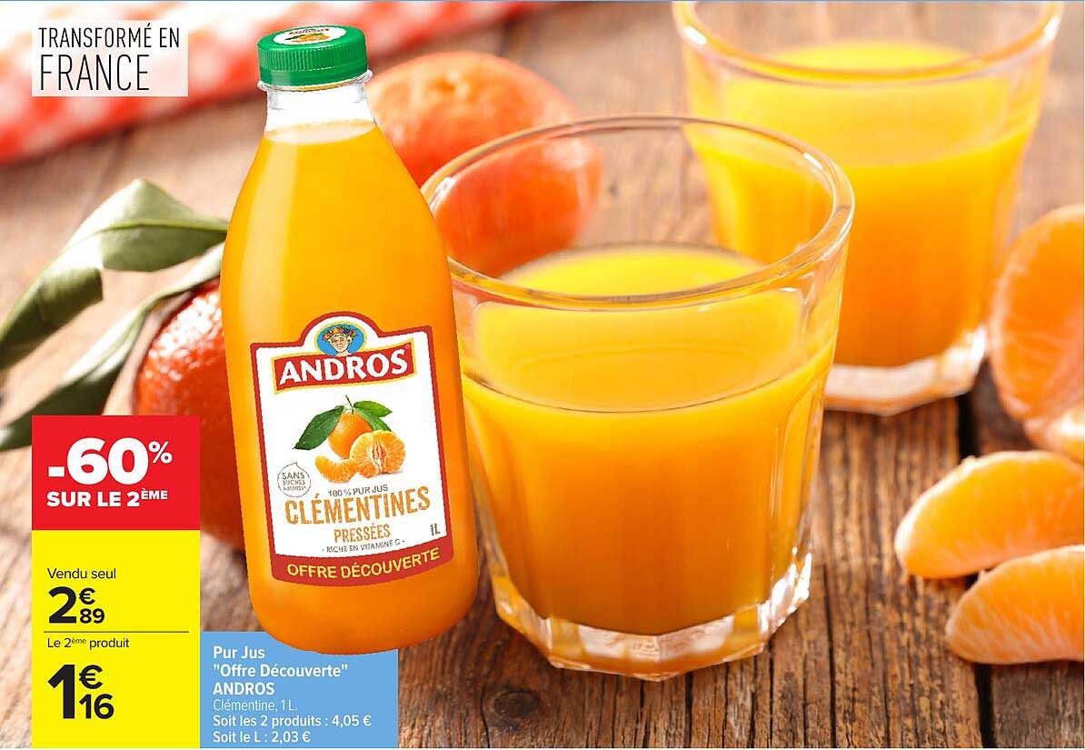Pur Jus "Offre Découverte" ANDROS Clémentine, 1 L
