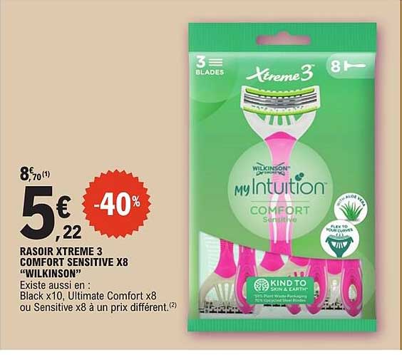 RASOIR XTREME 3 COMFORT SENSITIVE X8 “WILKINSON”
