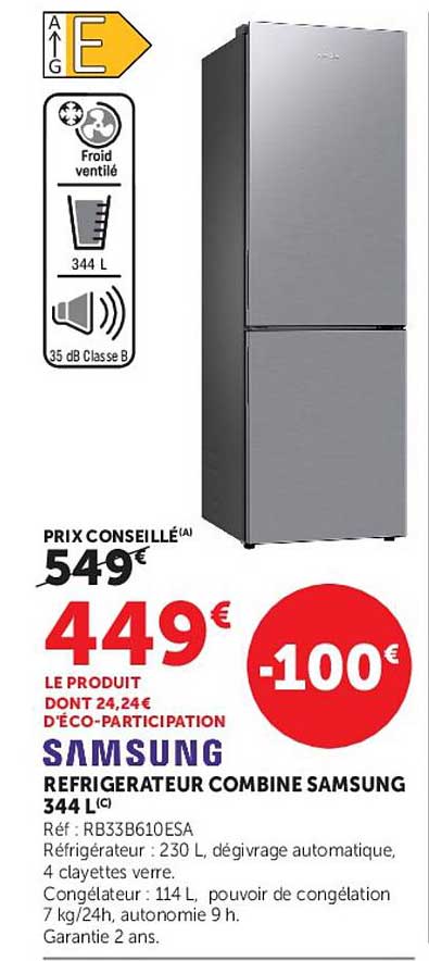 REFRIGERATEUR COMBINE SAMSUNG 344 L